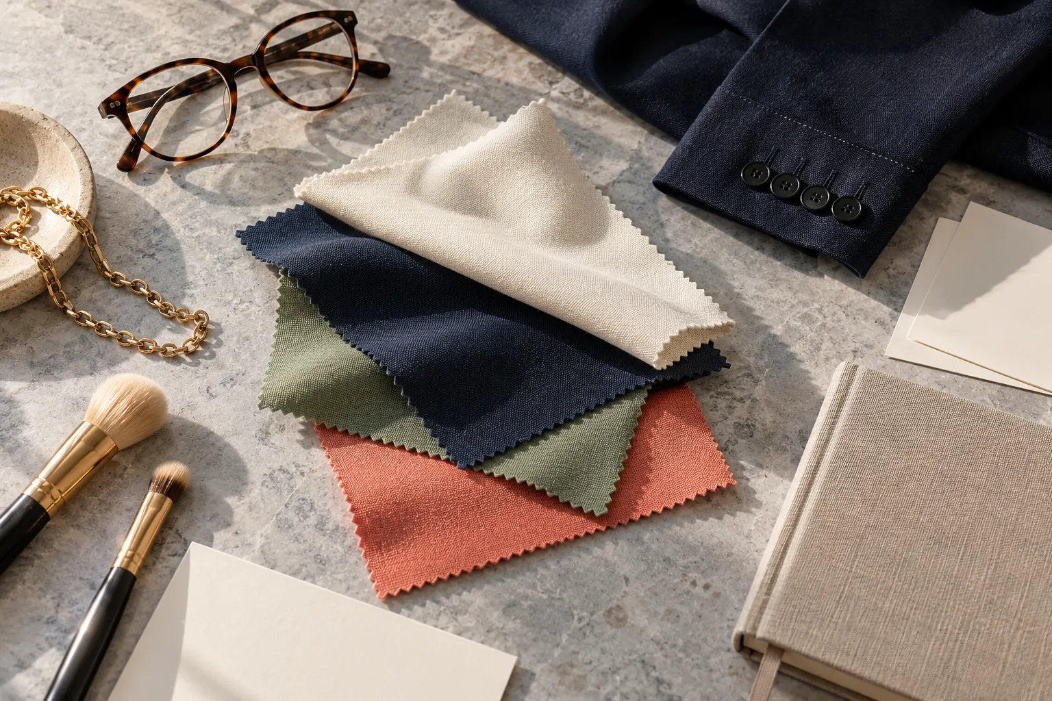Visuel éditorial : les couleurs, les matières et les accessoires qui composent une image personnelle